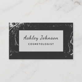 Cosmetoloog Esthetician Black Grey Marble Trendy Visitekaartje
