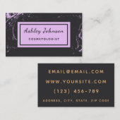 Cosmetoloog Esthetician Modern Chic Vrouwelijk Visitekaartje (Voorkant / Achterkant)