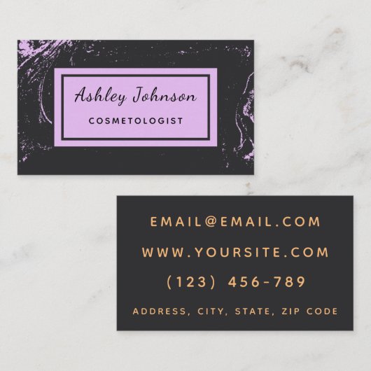 Cosmetoloog Esthetician Modern Chic Vrouwelijk Visitekaartje (Voorkant / Achterkant)