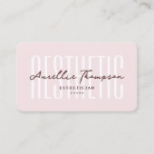 Cosmetoloog Estheticus Roze Esthetisch Modern Visitekaartje (Voorkant)