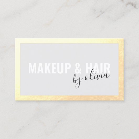 Cosmetoloog Faux Gold Lijst Visitekaartje (Voorkant)