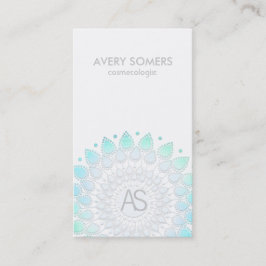 Cosmetoloog  Leaf Motief Wit Modern Visitekaartje