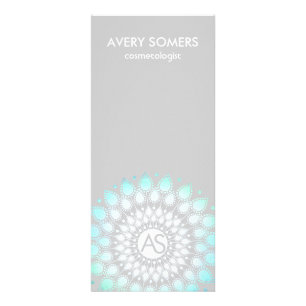 Cosmetoloog  Leaf Motif Gray Modern Reclamekaart