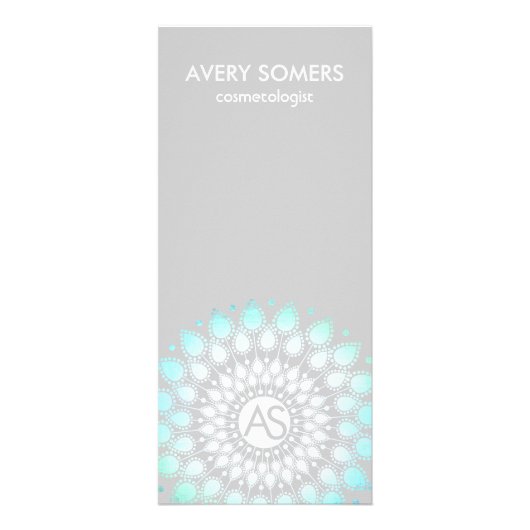 Cosmetoloog  Leaf Motif Gray Modern Reclamekaart (Voorkant)