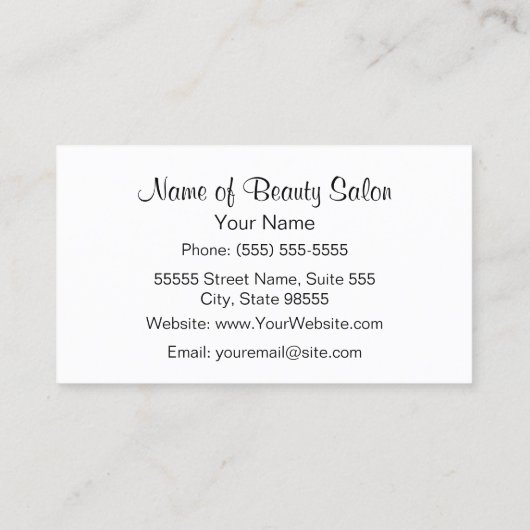 Cosmetoloog Leopard Print Retro Mod Vrouw Salon Visitekaartje (Achterkant)