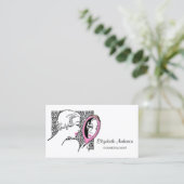 Cosmetoloog Leopard Print Retro Mod Vrouw Salon Visitekaartje (Staand voorkant)