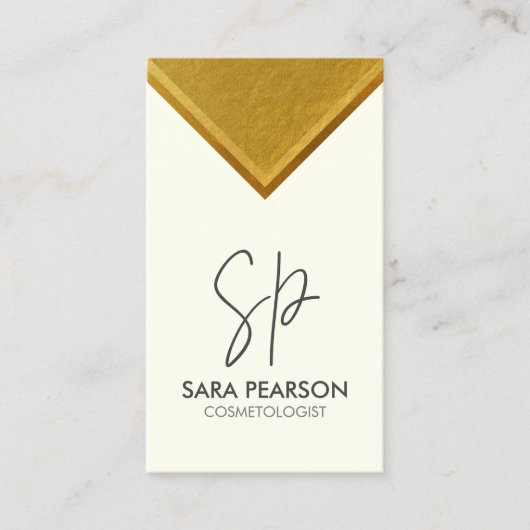 Cosmetoloog Make-up Schoonheid Monogram Visitekaartje (Voorkant)