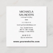 Cosmetoloog Makeup Artist Silver Glitter Drip Vierkante Visitekaartje (Achterkant)