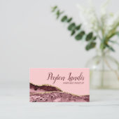 Cosmetoloog Marble Burgundy Pink Gold Glitter Visitekaartje (Staand voorkant)
