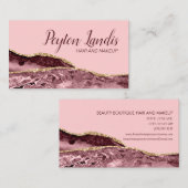 Cosmetoloog Marble Burgundy Pink Gold Glitter Visitekaartje (Voorkant / Achterkant)