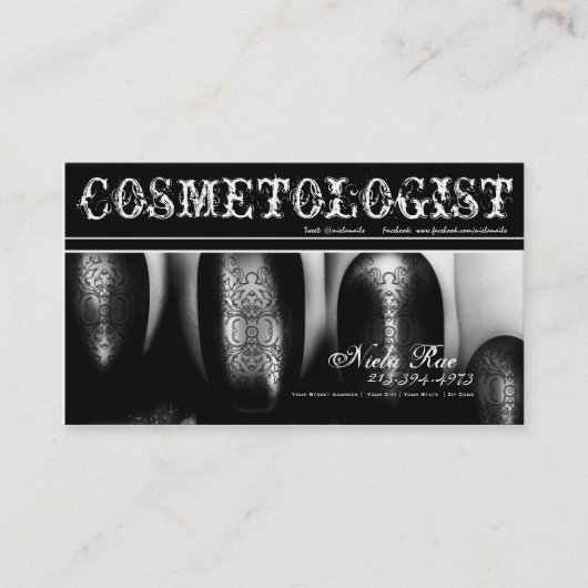 Cosmetoloog/Nail Technicus Visitekaartje (Voorkant)