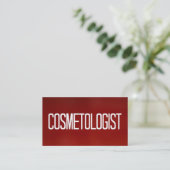 Cosmetoloog rood Visitekaartje (Staand voorkant)