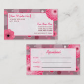 Cosmetoloog Salon Appointment Floral Card Afsprakenkaartje (Voorkant / Achterkant)