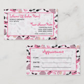 Cosmetoloog Salon Appointment Girly Pink Afsprakenkaartje (Voorkant / Achterkant)