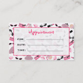 Cosmetoloog Salon Appointment Girly Pink Afsprakenkaartje (Achterkant)