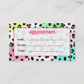 Cosmetoloog Salon Appointment Neon Leopard Print Afsprakenkaartje (Achterkant)