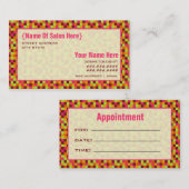 Cosmetoloog Salon Appointment Squares Afsprakenkaartje (Voorkant / Achterkant)
