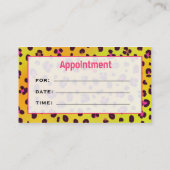 Cosmetoloog Salon Benoeming Oranje leopard Afsprakenkaartje (Achterkant)