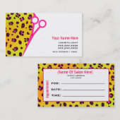Cosmetoloog Salon Benoeming Oranje leopard Afsprakenkaartje (Voorkant / Achterkant)