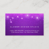 Cosmetoloog - Violet Paars glam Starry Sparkles Visitekaartje (Achterkant)