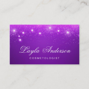 Cosmetoloog - Violet Paars glam Starry Sparkles Visitekaartje