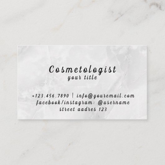 Cosmetoloog Visitekaartje (Achterkant)