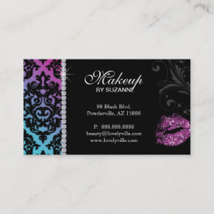 Cosmetoloog Visitekaartje Damask Blue Roze