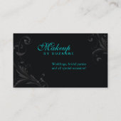 Cosmetoloog Visitekaartje Damask Glitter Blauwgroe (Achterkant)