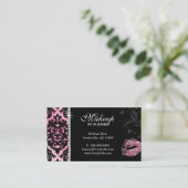 Cosmetoloog Visitekaartje Damask Glitter Pin (Staand voorkant)