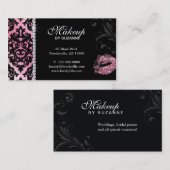 Cosmetoloog Visitekaartje Damask Glitter Pin (Voorkant / Achterkant)