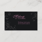 Cosmetoloog Visitekaartje Damask Glitter Pink (Achterkant)