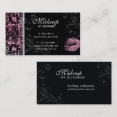 Cosmetoloog Visitekaartje Floral Glitter Pink (Voorkant / Achterkant)