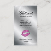 Cosmetoloog Visitekaartje Glitter Zebra Roze (Achterkant)