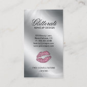 Cosmetoloog Visitekaartje Glitter Zebra Roze (Achterkant)