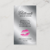 Cosmetoloog Visitekaartje Glitter Zebra Roze S (Achterkant)