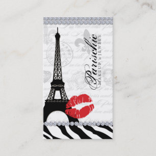 Cosmetoloog Visitekaartje Paris Eiffeltoren Red
