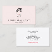 Cosmetoloog Womans Face Visitekaartje (Voorkant / Achterkant)