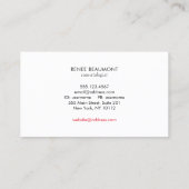 Cosmetoloog Womans Face Visitekaartje (Achterkant)