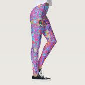 Cosmic Abstract Rainbow Colors Retro Ripples Leggings (Rechts)