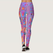 Cosmic Abstract Rainbow Colors Retro Ripples Leggings (Achterkant)