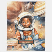 Cosmic Adventure Blanket Gift voor jonge astronaut Fleece Deken (Voorkant)