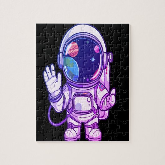 Cosmic Adventure Puzzle Planets Raketten Legpuzzel (Verticaal)