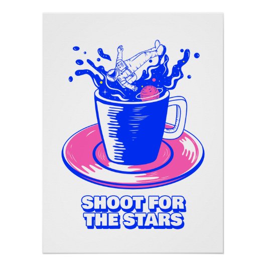 Cosmic Adventure Space Art | Astronaut Brew Perfect Poster (Voorkant)