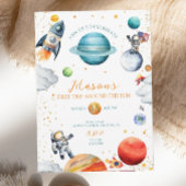 Cosmic Adventure Waterverf Space Verjaardag Kaart