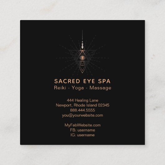 *~* Cosmic Alchemy Sacred Shaman Third Eye Vierkante Visitekaartje (Achterkant)