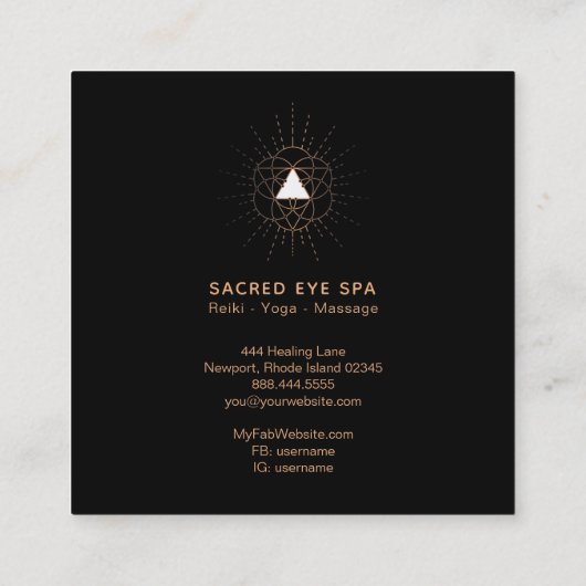*~* Cosmic Alchemy Shaman Sacred Geometry Mystical Vierkante Visitekaartje (Achterkant)