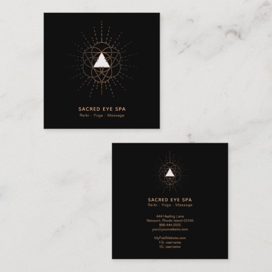 *~* Cosmic Alchemy Shaman Sacred Geometry Mystical Vierkante Visitekaartje (Voorkant / Achterkant)