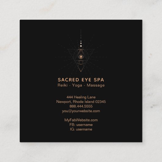 *~* Cosmic Alchemy Shaman Sacred Third Eye Vierkante Visitekaartje (Achterkant)