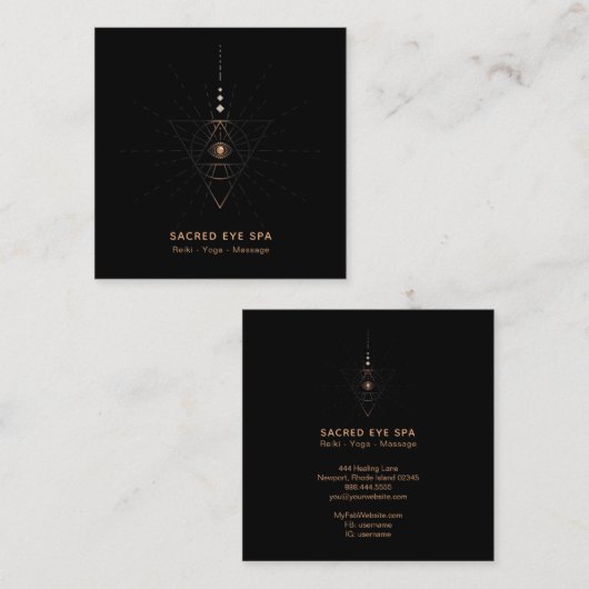 *~* Cosmic Alchemy Shaman Sacred Third Eye Vierkante Visitekaartje (Voorkant / Achterkant)