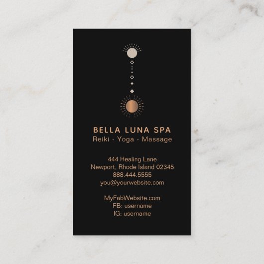 *~* Cosmic Alchemy Universe Shaman Sun Totem Visitekaartje (Achterkant)